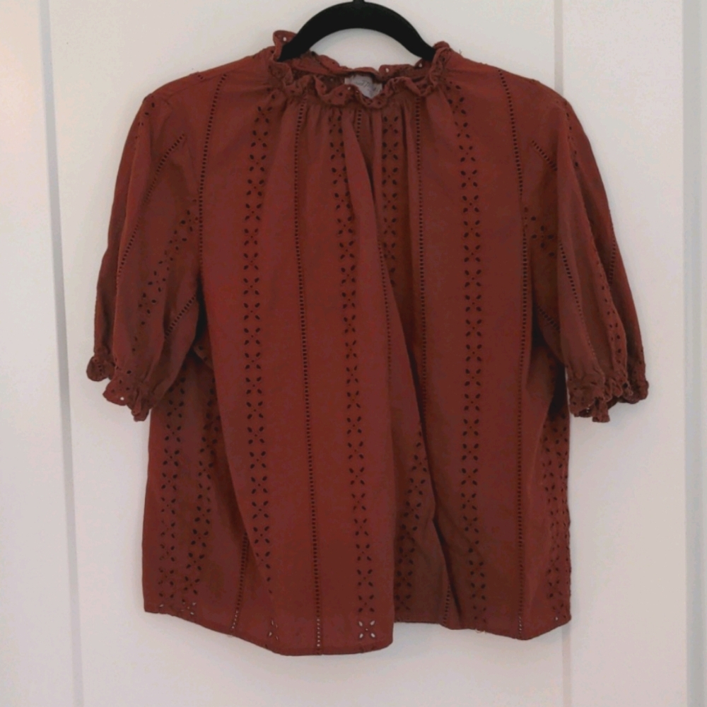 Boho puff sleeve top